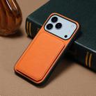 For iPhone 17 Pro D04 Calf Texture Dual Card Slot Holder Phone Case(Orange) - 2