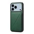 For iPhone 17 Pro D04 Calf Texture Dual Card Slot Holder Phone Case(Green) - 1
