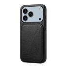For iPhone 17 Pro Max D04 Calf Texture Dual Card Slot Holder Phone Case(Black) - 1