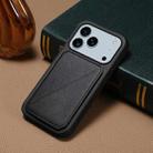 For iPhone 17 Pro Max D04 Calf Texture Dual Card Slot Holder Phone Case(Black) - 2