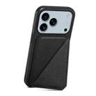 For iPhone 17 Pro Max D04 Calf Texture Dual Card Slot Holder Phone Case(Black) - 3