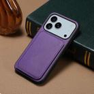 For iPhone 17 Pro Max D04 Calf Texture Dual Card Slot Holder Phone Case(Purple) - 2