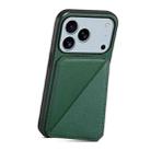 For iPhone 17 Pro Max D04 Calf Texture Dual Card Slot Holder Phone Case(Green) - 3