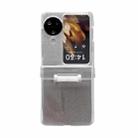 For OPPO Find N3 Flip Skin Feel PC Flash Paper Shockproof Phone Case(Black Silver Gradient) - 1