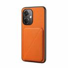 For OPPO K11 / OnePlus Nord CE 3 5G D04 Calf Texture Dual Card Slot Holder Phone Case(Orange) - 1