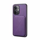 For OPPO K11 / OnePlus Nord CE 3 5G D04 Calf Texture Dual Card Slot Holder Phone Case(Purple) - 1