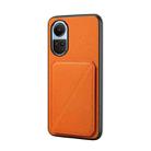 For OPPO Reno10 5G/Reno10 Pro 5G Global D04 Calf Texture Dual Card Slot Holder Phone Case(Orange) - 1
