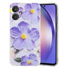 For Xiaomi Redmi 13C 4G Colorful Painting Pattern TPU Phone Case(Purple Flowers) - 1