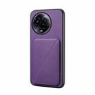 For Realme 11 5G Global / 11x / Narzo 60x D04 Calf Texture Dual Card Slot Holder Phone Case(Purple) - 1