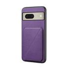 For Google Pixel 8 D04 Calf Texture Dual Card Slot Holder Phone Case(Purple) - 1