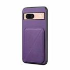 For Google Pixel 8a D04 Calf Texture Dual Card Slot Holder Phone Case(Purple) - 1