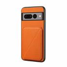 For Google Pixel 7 Pro D04 Calf Texture Dual Card Slot Holder Phone Case(Orange) - 1