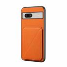 For Google Pixel 7a D04 Calf Texture Dual Card Slot Holder Phone Case(Orange) - 1