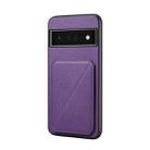 For Google Pixel 6 Pro D04 Calf Texture Dual Card Slot Holder Phone Case(Purple) - 1