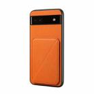 For Google Pixel 6a D04 Calf Texture Dual Card Slot Holder Phone Case(Orange) - 1