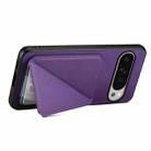 For Google Pixel 10 Pro XL D04 Calf Texture Dual Card Slot Holder Phone Case(Purple) - 3