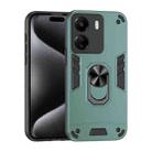 For Xiaomi Redmi 13C Shockproof Metal Ring Holder Phone Case(Green) - 1