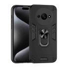 For Xiaomi Redmi A3 Shockproof Metal Ring Holder Phone Case(Black) - 1