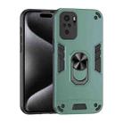 For Xiaomi Redmi Note 10 4G Shockproof Metal Ring Holder Phone Case(Green) - 1
