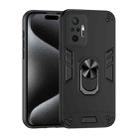 For Xiaomi Redmi Note 10 Pro 4G Shockproof Metal Ring Holder Phone Case(Black) - 1