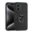 For Xiaomi Redmi Note 11E Shockproof Metal Ring Holder Phone Case(Black) - 1