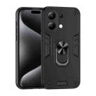 For Xiaomi Redmi Note 13 4G Shockproof Metal Ring Holder Phone Case(Black) - 1