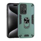 For Xiaomi 11T Shockproof Metal Ring Holder Phone Case(Green) - 1