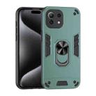 For Xiaomi Mi 11 Lite Shockproof Metal Ring Holder Phone Case(Green) - 1
