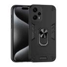 For Xiaomi Poco F5 5G Shockproof Metal Ring Holder Phone Case(Black) - 1