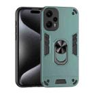 For Xiaomi Poco F5 5G Shockproof Metal Ring Holder Phone Case(Green) - 1