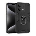 For Xiaomi Redmi Note 13 Shockproof Metal Ring Holder Phone Case(Black) - 1