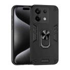 For Xiaomi Redmi Note 13 Pro Shockproof Metal Ring Holder Phone Case(Black) - 1