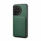 For OnePlus 12 D04 Calf Texture Dual Card Slot Holder Phone Case(Green) - 1