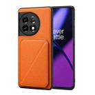 For OnePlus Ace 2 D04 Calf Texture Dual Card Slot Holder Phone Case(Orange) - 1