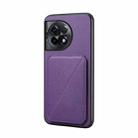 For OnePlus Ace 2 Pro D04 Calf Texture Dual Card Slot Holder Phone Case(Purple) - 1