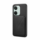 For OnePlus Ace 2V D04 Calf Texture Dual Card Slot Holder Phone Case(Black) - 1