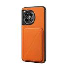 For OnePlus Ace 3 D04 Calf Texture Dual Card Slot Holder Phone Case(Orange) - 1