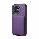 For OnePlus Ace 3 D04 Calf Texture Dual Card Slot Holder Phone Case(Purple) - 1