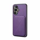 For Huawei nova 11 D04 Calf Texture Dual Card Slot Holder Phone Case(Purple) - 1