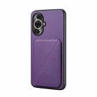 For Huawei nova 11 Pro / nova 11 Ultra D04 Calf Texture Dual Card Slot Holder Phone Case(Purple) - 1