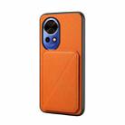 For Huawei nova 12 D04 Calf Texture Dual Card Slot Holder Phone Case(Orange) - 1