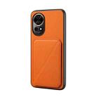 For Huawei nova 12 Pro D04 Calf Texture Dual Card Slot Holder Phone Case(Orange) - 1