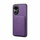 For Huawei nova 12 Pro D04 Calf Texture Dual Card Slot Holder Phone Case(Purple) - 1