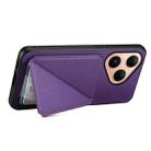 For Huawei Pura 80 5G D04 Calf Texture Dual Card Slot Holder Phone Case(Purple) - 3