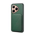 For Huawei Pura 80 5G D04 Calf Texture Dual Card Slot Holder Phone Case(Green) - 1