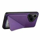 For Huawei Pura 80 Pro / 80 Pro+ 5G D04 Calf Texture Dual Card Slot Holder Phone Case(Purple) - 3