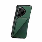 For Huawei Pura 80 Pro / 80 Pro+ 5G D04 Calf Texture Dual Card Slot Holder Phone Case(Green) - 2