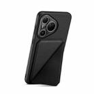 For Huawei Pura 80 Ultra 5G D04 Calf Texture Dual Card Slot Holder Phone Case(Black) - 2