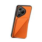 For Huawei Pura 80 Ultra 5G D04 Calf Texture Dual Card Slot Holder Phone Case(Orange) - 2