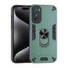 For Motorola Edge 30 Shockproof Metal Ring Holder Phone Case(Green) - 1